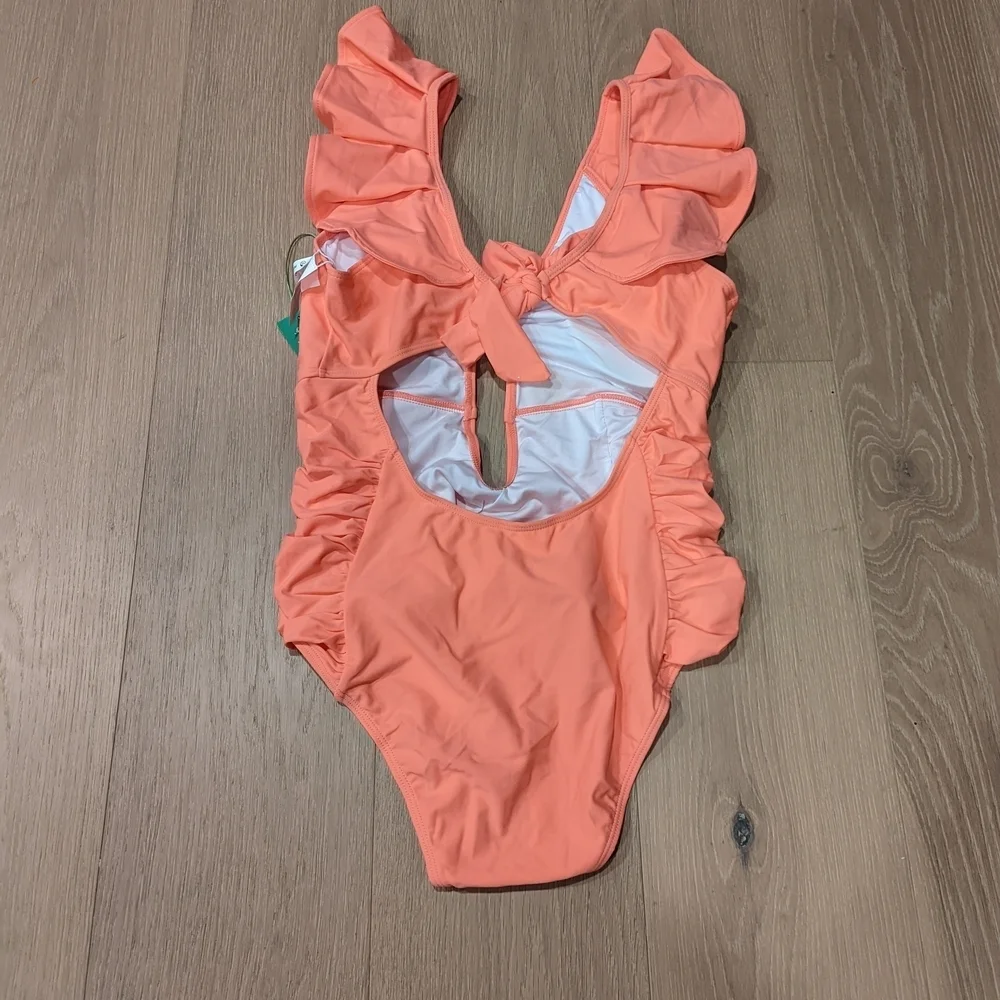 Coral Ruffled Swimsuit